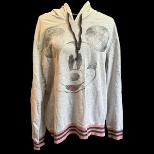 Disney Parks Mickey Mouse Distressed Gray Hoodie - Junior XXL